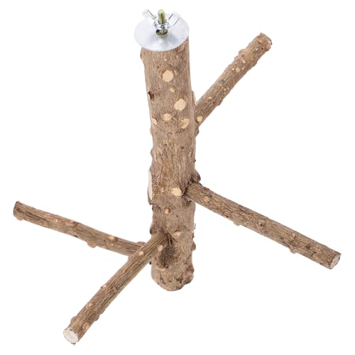 GALPADA Naturholz Papageien Sitzstange Vogelstand mit Stab Robustes Kauspielzeug für Vögel rutschfeste Holzstange für Käfigmontage für Klettern und Fußtraining von GALPADA