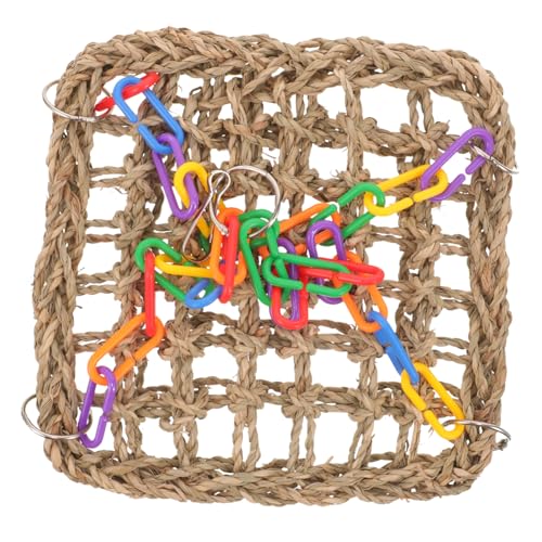 GALPADA Papagei Vogelschaukel Aus Woven Stroh Hängematte Matte Für Vogelkäfige Vogel Spielzeug Klettern Papagei Kauen Trainingshängematte Für Papageien Und Sittiche von GALPADA