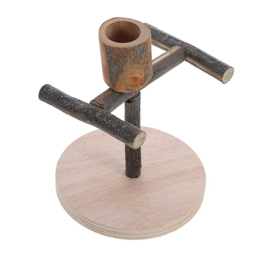 GALPADA Papageienspiel -standplattform Mit Fütterung Cup Bird Training Barsch Holz Vogel Tragbarer Trainingsplayground Shot Cage Accessoires von GALPADA