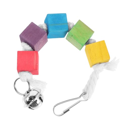 GALPADA Papageienspielzeug Holz Kauspielzeug mit Glocke Langlebiger Beißfester Spielblock für Sittiche und Wellensittiche Sicheres Baumwollseil Buntes Hängendes Zufällige Zufällige Farbe GALPADA Papageienspielzeug Holz Kauspielzeug mit Glocke Langlebiger Beißfester Spielblock für Sittiche und Wellensittiche Sicheres Baumwollseil Buntes Hängendes Zufällige Zufällige Farbe von GALPADA