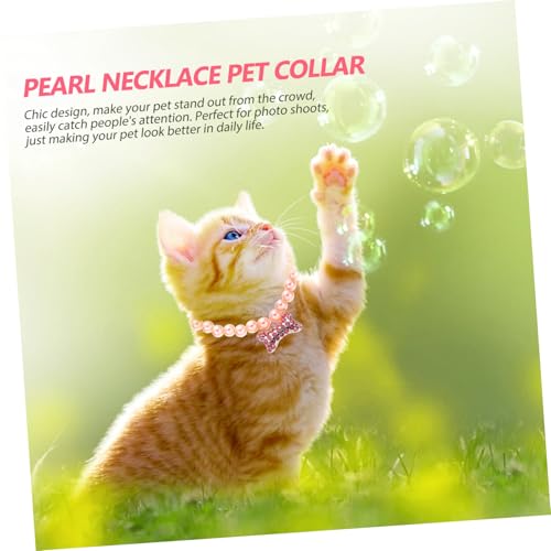 GALPADA Perlen Hundehalsband Verstellbar Komfortables Halsband für Kleine und Mittelgroße Hunde Atmungsaktiv Hautfreundlich Haustier Schmuck für Alltag Geburtstag Weihnachten von GALPADA