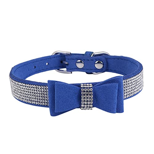 GALPADA Pet Hundehalsband mit Strass Schleife Dunkles Blau Xs Stoffmaterial Komfortabel und Praktisch für Kleine Hunde und Katzen Modisches Accessoire und Fotoshooting Requisite GALPADA Pet Hundehalsband mit Strass Schleife Dunkles Blau Xs Stoffmaterial Komfortabel und Praktisch für Kleine Hunde und Katzen Modisches Accessoire und Fotoshooting Requisite von GALPADA