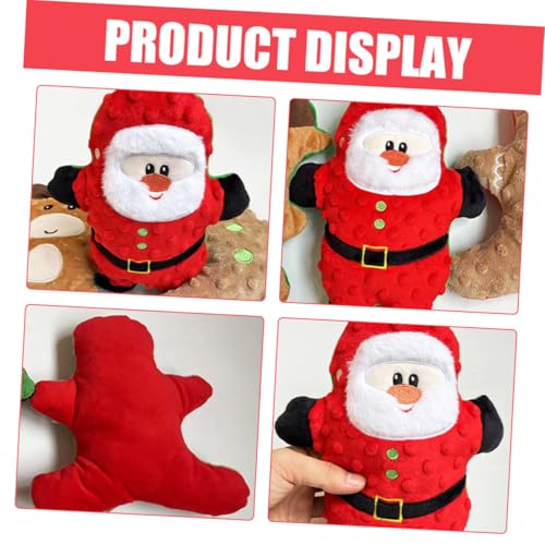 GALPADA Plüsch Hundespielzeug Weihnachten Langlebiges Kau für Welpen Robustes Beißspielzeug mit Niedlichem Weihnachtsmann Design Geeignet für Kleine und Mittlere Hunde von GALPADA
