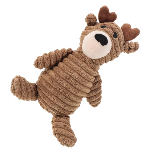 GALPADA Plüsch Hundespielzeug mit Quietscher Interaktives Kauspielzeug für Welpen und Kleine bis Große Hunde Elastisches Stofftier in Elch Form Robustes Beißspielzeug für Drinnen und von GALPADA