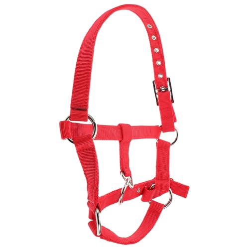GALPADA Reittraining für pferdegeschirr REIT zubehör Pferdehalfter aus Seil Strickhalfter für Pferde Schafhalter Pferdeleine Ziegenhalfter Seilhalfter Kinnriemenabdeckung Nylon rot von GALPADA