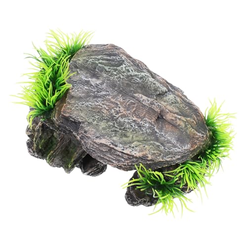 GALPADA Reptilien Versteck Höhle und Sonnenplattform aus Harz für Echsen Schildkröten Aquarium Dekoration Multifunktionales Terrarium Versteck zum Verstecken Ausruhen und Sonnenbaden für von GALPADA