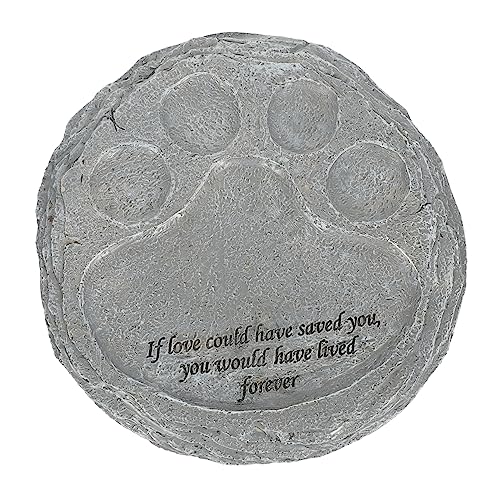 GALPADA Resin Haustier Grabstein Dekoration Kreativer Hundegedenkstein für Garten Hochwertiges Harzmaterial Pfotenförmiges Design für Ewige Erinnerung an Verstorbene Haustiere von GALPADA