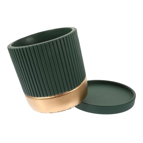 GALPADA Zement Blumentopf für Sukkulenten und Kleine Blumen Runder Pflanztopf mit Tablett für Garten und Innenräume Schlichte Gestaltung für Kreative Dekoration GALPADA Zement Blumentopf für Sukkulenten und Kleine Blumen Runder Pflanztopf mit Tablett für Garten und Innenräume Schlichte Gestaltung für Kreative Dekoration von GALPADA