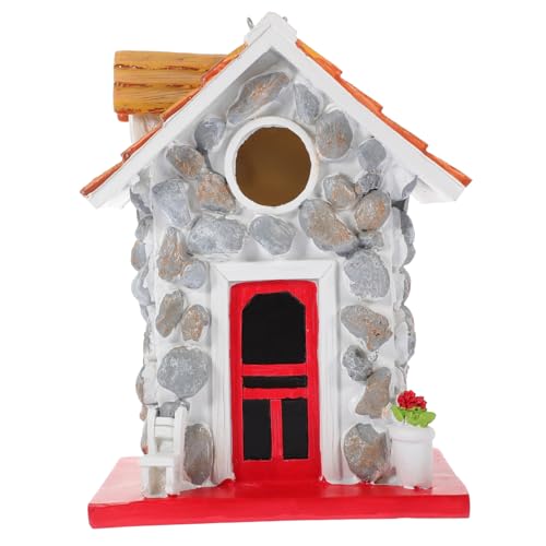 GALPADA Schweres Stein Vogelhaus zum Hängen Wetterfeste Resin Nistbox für Garten Stabile Hängende Sicherer Nistplatz für Wildvögel Balkon Fenster und Baum von GALPADA