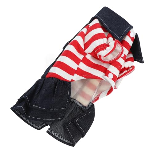 GALPADA Sling Rock Denim Kleidung Für Hunde Hunde Hose Für Hündinnen Welpenkostüm Flanell Haustierkleidung Gestreifte Hundekleidung Hundekostüm Denim Overall Kleid von GALPADA