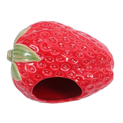 GALPADA Strawberry Ceramic Hamster Hideout Kühlendes Hamster Nest für Kleintiere für Sommer Temperaturregulierung im Käfig von GALPADA