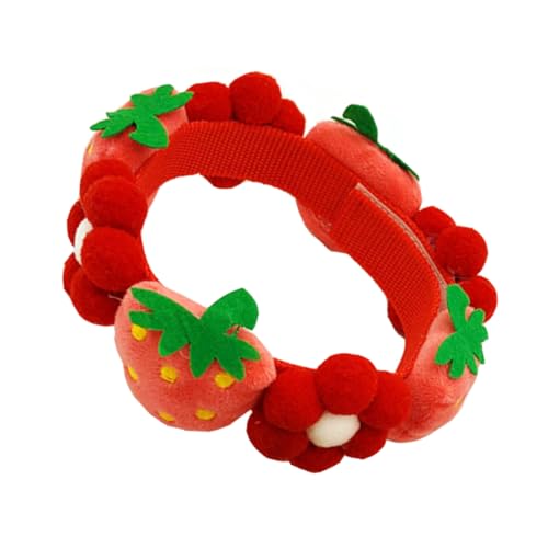 GALPADA Strawberry Flower Haustier Halsband Verstellbar Atmungsaktiv Katzuhren Welpen Accessoire Für Alltag Geburtstag Weihnachten von GALPADA