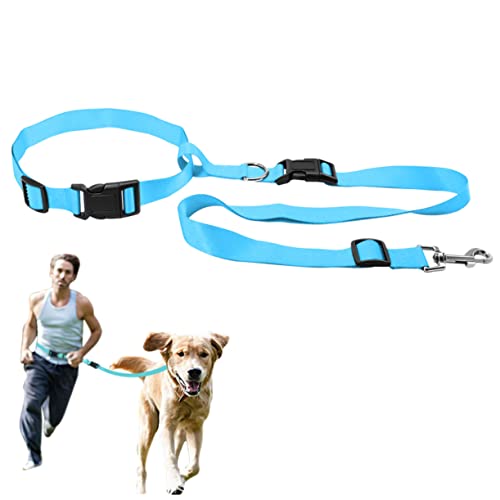 GALPADA Taille Hundeleine Jogging zubehör joggen zubehör Hundeleine für Jogging hundetraining hundegürtel Hundekabel fliehen Hände Hund Taillenhundeleine zum Laufen Taillenhundeläufer Blue von GALPADA