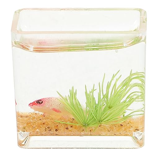 GALPADA -Tankmodell gefälschter Fisch Miniatur klein Fischtankdekor Dekoration Ornamente Mini-Aquarium- aus Kunstharz Simulations-Aquarium-Modell Fischtanklandschaftsbau von GALPADA
