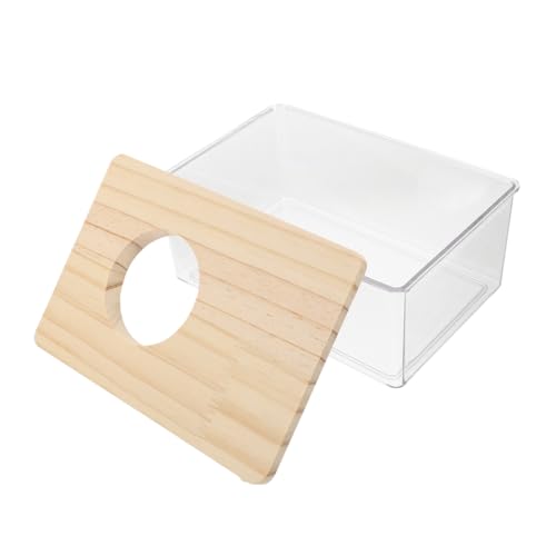 GALPADA Transparente Hamster Sandbad Wanne mit Geschlossenem Design Kompakt und Reisesicher Rechteckige Haustier Badewanne für Hamster und Gerbil Verhindert Sandverschmutzung Zuhause von GALPADA