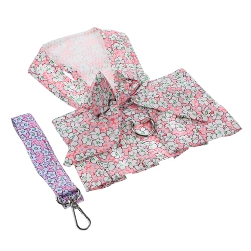 GALPADA Verstellbares Hundegeschirr mit Blumendesign und Leine Set Atmungsaktiv und Bequem für Kleine Hunde für Spaziergänge und Outdoor Aktivitäten von GALPADA