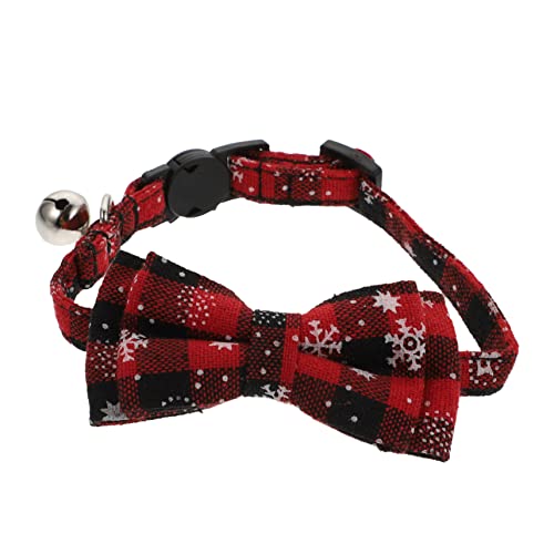GALPADA Verstellbares Katzenhalsband mit Weihnachtsmuster Abnehmbar Atmungsaktives Baumwoll Sicher und Komfortabel für Kätzchen und Haustiere Dekoratives Glockenhalsband von GALPADA