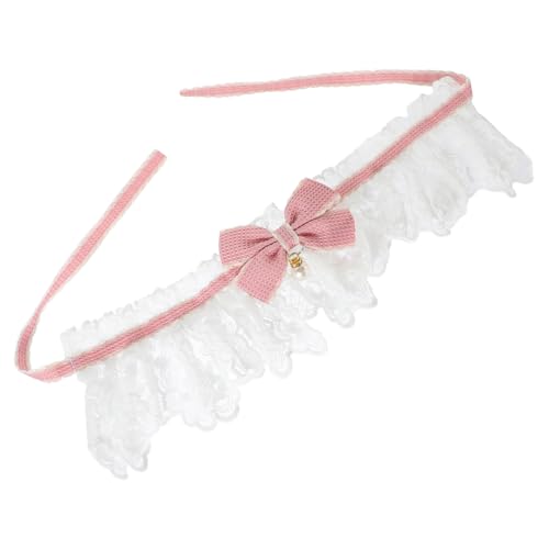 GALPADA Verstellbares Katzenschmuck Halsband aus Polyester mit Spitze und Perlen Dekoratives Welpen Accessoire für Besondere Anlässe und Alltag Komfortabel und Sicher für Kleine Haustiere von GALPADA