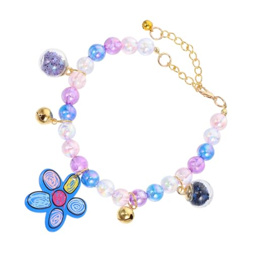 GALPADA Verstellbares Perlen für Haustiere Niedliches Welpenzubehör Komfortabel mit Abgerundeten Kanten Langlebiges Material Stilvolles Design in Blau mit Blumenmuster von GALPADA