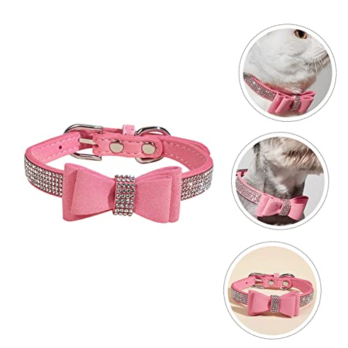 GALPADA Verstellbares Strass Hundehalsband mit Schleife Langlebiges Sicheres Welpen und Katzenhalsband Rosa Modisches Verstellbares Schmuckhalsband für Haustiertraining GALPADA Verstellbares Strass Hundehalsband mit Schleife Langlebiges Sicheres Welpen und Katzenhalsband Rosa Modisches Verstellbares Schmuckhalsband für Haustiertraining von GALPADA