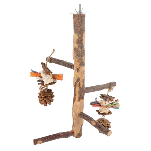 GALPADA Vogel Sitzstange aus Holz mit Kiefernzapfen Vogelkäfig Kletterstand Langlebig Kratzfest für Papagei Sittich Wellensittich Käfigzubehör zum Balancetraining und Beschäftigung GALPADA Vogel Sitzstange aus Holz mit Kiefernzapfen Vogelkäfig Kletterstand Langlebig Kratzfest für Papagei Sittich Wellensittich Käfigzubehör zum Balancetraining und Beschäftigung von GALPADA
