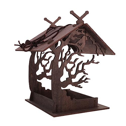 GALPADA Vogelhaus Futterstation Für Wildvögel Im Garten DIY Zusammenbau Vögel Futterspender Aus Hochwertigem Hängend Kreatives Design Für Balkon Und Garten von GALPADA