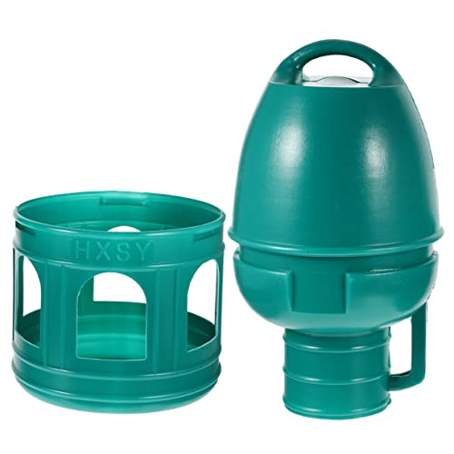 GALPADA Vogeltrinker Geflügel Vogelfütterer Tauben Nymphensittich-futterspender Wasserspender Vogeltränkebehälter Schüssel Wassertrinker Fütterung Groß Vogel Fütterer Plastik Dark Green von GALPADA