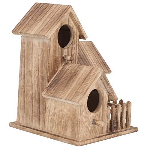 GALPADA Vogelzuchthaus groß Verschachtelung Sittich Nisthütte Dekorativ Seilen zu versorgen Nester vogelhaus Birds Vogelhäuschen Birdies gartenrechen Sittich Nest SCAKEET -Zubehör hölzern von GALPADA