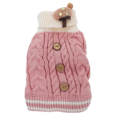 GALPADA Warmer Hundepullover aus Weichem Material Gemütlicher Kuscheliger Winterpullover für Kleine Hunde Niedliches Haustierkostüm für und Alltag Xs für Rosa von GALPADA