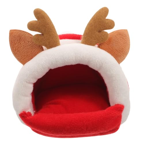 GALPADA Warmes Hamsterbett mit Weihnachts Design Kleines Nest aus Atmungsaktivem Material Geeignet als Schlafplatz und Versteck für Chinchillas Hamster und Kleintiere im Winter von GALPADA