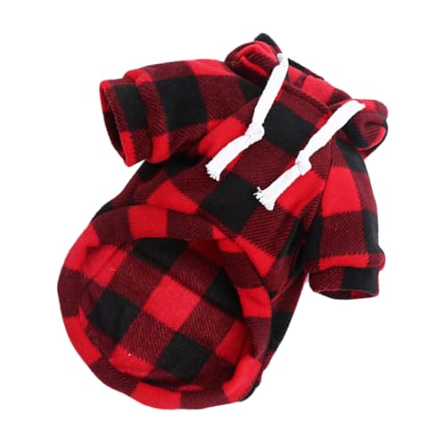 GALPADA Weihnachtlicher Haustiermantel Rot-schwarz Kariert Atmungsaktiv Leicht Komfortabel für Kleine bis Große Hunde und Katzen Modischer Outdoor-hundepullover Wiederverwendbar von GALPADA