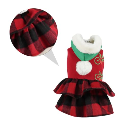 GALPADA Weihnachtliches Haustier-Hoodie-Kleid Rot Kariert Polyester Warm Halten Bequeme Xmas Kleidung für Hunde und Katzen Cosplay Kostüm für Festliche Anlässe GALPADA Weihnachtliches Haustier-Hoodie-Kleid Rot Kariert Polyester Warm Halten Bequeme Xmas Kleidung für Hunde und Katzen Cosplay Kostüm für Festliche Anlässe von GALPADA