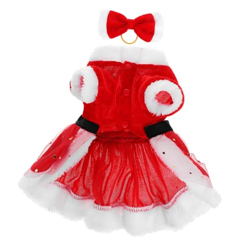 GALPADA Weihnachtliches Hundekostüm Santa Claus Design Roter Hundepullover Warm Flauschig Fleece Haustier Kleidung Partyfest S von GALPADA