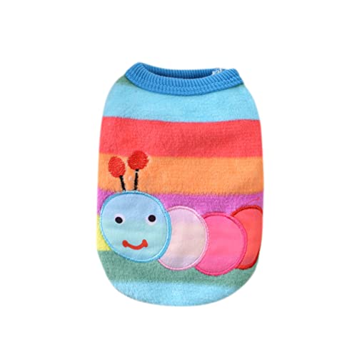 GALPADA Winter Cartoon Welpenweste Aus Warmem Flanell Für Kleine Und Katzen Niedliches Haustierkostüm Raupe Kleidung Für Kalte von GALPADA