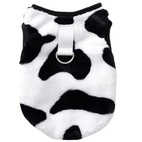 GALPADA Winterliche Atmungsaktive Haustierweste aus Fleece mit Kuhmuster Warme Outdoor Bekleidung für Hunde und Katzen Schützend und Stilvoll für Kalte Tage S Geeignet von GALPADA