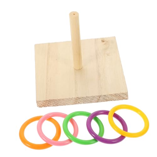 GALPADA Papageien-Spielzeug Aus Holz Interaktives Ring-wurfspielzeug Für Vögel Ringe Farben Zufällig Edukatives Trainingsspielzeug Für Papageien Und Andere Kleine Vögel von GALPADA