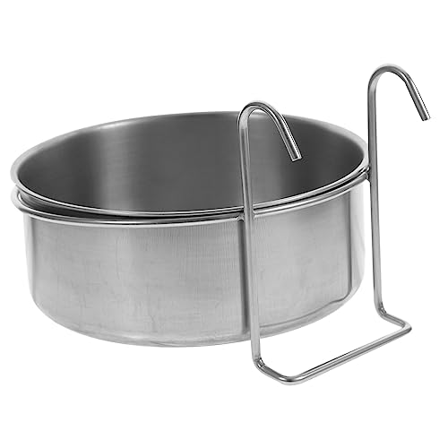 GALPADA hängende Haustierschüssel verschütten Papageienfutter für Käfig Hund Essen ausstecher Rentier edelstahlschüsseln Katzennapf Multifunktions-Kätzchennapf Rostfreier Stahl Silver von GALPADA