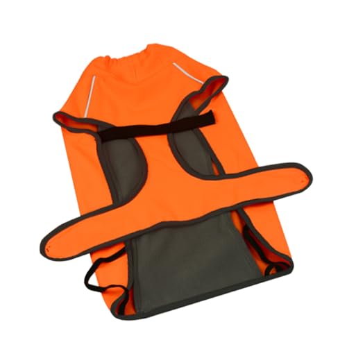 GALPADA wasserdichte Hundejacke mit Reflektierenden Streifen Warme Atmungsaktive Polyester Winterjacke für Große Hunde für Party und Kalte Jahreszeiten S Orange von GALPADA
