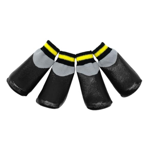 GALPADA wasserdichte Hundeschuhe Winter Pfotenschutz rutschfest Gummi Socken für Kleine Hunde Welpen Schwarz Regenfeste Outdoor Booties für Schnee und von GALPADA