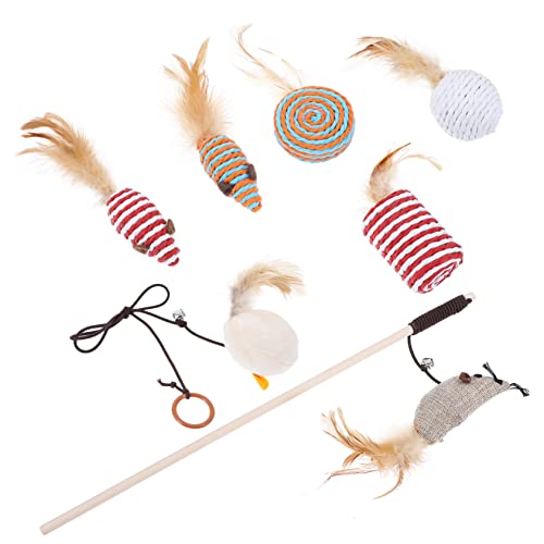 GANAZONO 1 Satz Katzen-Teaser Katze Plüsch Mäuse Katzenangel mit Glocke Interaktiver Teaser Ratte Interactive cat Toy cat Toys Katzen-Stäbchen Katzenfeder-Teaser künstliche Feder GANAZONO 1 Satz Katzen-Teaser Katze Plüsch Mäuse Katzenangel mit Glocke Interaktiver Teaser Ratte Interactive cat Toy cat Toys Katzen-Stäbchen Katzenfeder-Teaser künstliche Feder von GANAZONO