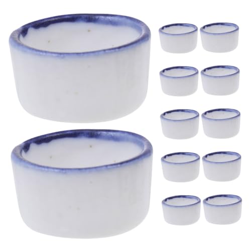 GANAZONO 12 Stück Mini Keramik Wasserschalen für Spinnen Reptilien Futternäpfe für Taranteln Krebse Skorpione und Andere Kleine von GANAZONO