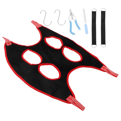 GANAZONO 1satz Katzen Und Hundepflegehängematte Verstellbar Für Krallenpflege Geeignet Für Kleine Bis Mittelgroße Haustiere Atmungsaktives Material Schwarze Und Rote Farboption von GANAZONO