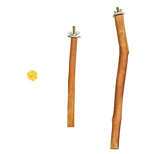 GANAZONO 1satz Vogel Spielzeug Holz Sitzstange Für Papageien Und Wellensittiche Kletterstange Für Vogelkäfig Mit Stangen Und Rattankugel Gesundheit Und Fitness Ihrer Vögel von GANAZONO