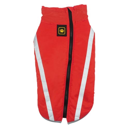 GANAZONO Verdickte Haustier-hundejacke Bequemer Outdoor-hundemantel Hundekleidung Reflektierende Rot 2XL von GANAZONO