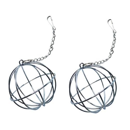 GANAZONO 2 Stück Edelstahl Grasball Futterhalter zum Aufhängen für Kaninchen Meerschweinchen Chinchilla Käfig mit Spielerischem Design zur Stressfreien Heufütterung von GANAZONO