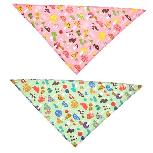 GANAZONO 2 Stück Hundehalstuch aus Baumwolle mit Niedlichem Pilz Motiv Weiche Hautfreundliche Dreieckstücher für Kleine und Mittelgroße Hunde Bedruckte Halstücher für Haustiergeburtstag von GANAZONO