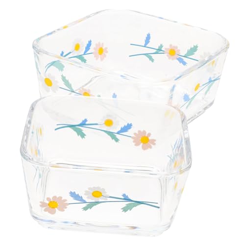 GANAZONO 2 Stück Kleine Futterschale aus Glas für Hamster Meerschweinchen Chinchilla Kippsicheres Design Glatte Oberfläche als Futter und Wassernapf für Kleine Haustiere von GANAZONO
