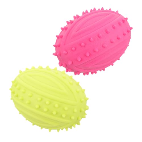 GANAZONO 2 Stück Langlebiges Quietsch-hundespielzeug Rugbyform aus Robustem Gummi mit Interaktivem Kauspaß für Welpen Kleine Hunde Ergonomisch Geformt zum Beißen und Training von GANAZONO