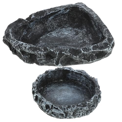 GANAZONO 2 Stück Reptilien Wasser und Futterschale für Schildkröten Schlangen und Eidechsen Praktische Sichere Futter und Wasserversorgung im Terrarium Kleines Design für Einfache von GANAZONO
