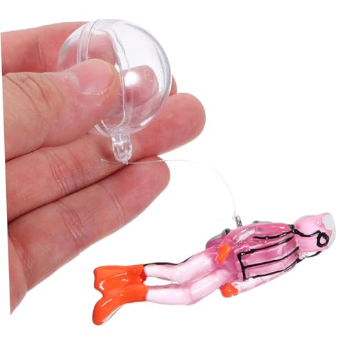 GANAZONO 2 Stück Teiliges Leuchtender Taucher Aquarium Dekoration Schwimmend aus Resin Langlebig Wasserqualität-sicher Kleine Deko für Betta Fischbecken Einfache Reinigung Grün und Rosa von GANAZONO
